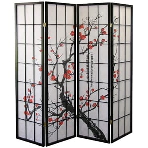 Legacy Decor 4-Panel Blossom Screen Room Divider - Cheap Portable Room Dividers