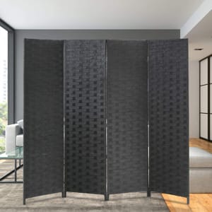 FDW 4 Panel Room Folding Portable Partition Divider Wood Screen Divider for Home Office - Cheap Portable Room Dividers