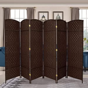 Rose Home Fashion RHF 6 ft. Diamond Weave Fiber Room Divider - Cheap Portable Room Dividers