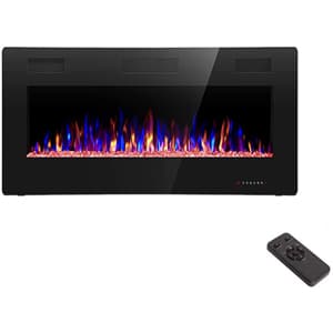 R.W. FLAME 36 Inch Recessed and Wall Mounted Electric Fireplace.