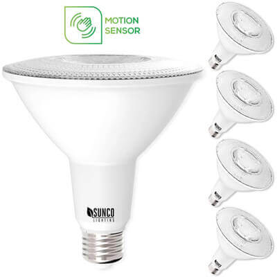 Sunco Lighting 4 Pack Motion Activated LED Flood Light